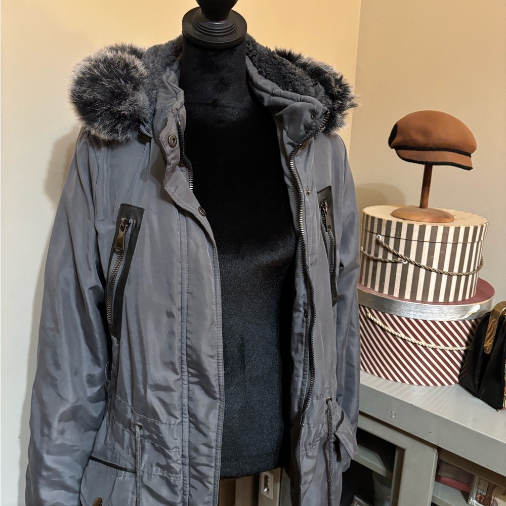 Gray Faux Fur Jacket - Picture 2 of 7
